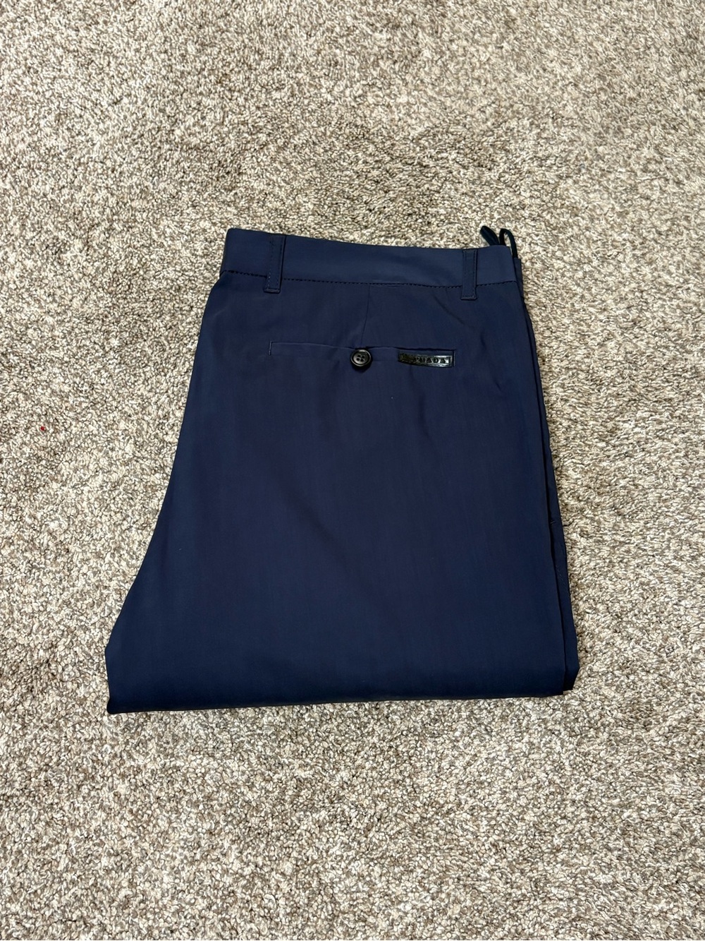 Prada Men’s Dress Trousers Pants Slim Tapered 50R Blue Italian Designer Luxury